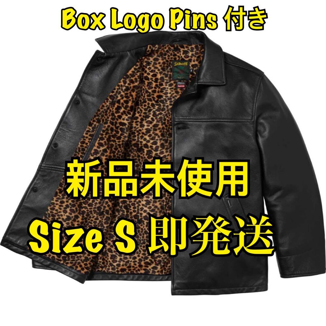 Supreme x Schott Leather Car Coat 黒S