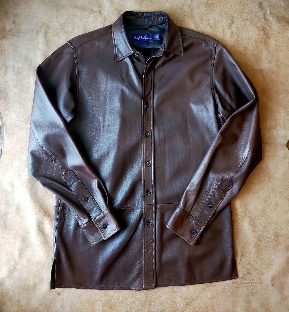 Ralph Lauren PurpleLabe レザーシャツ イタリア製 メンズ Ralph Lauren PurpleLabe レザーシャツ イタリア製 メンズ