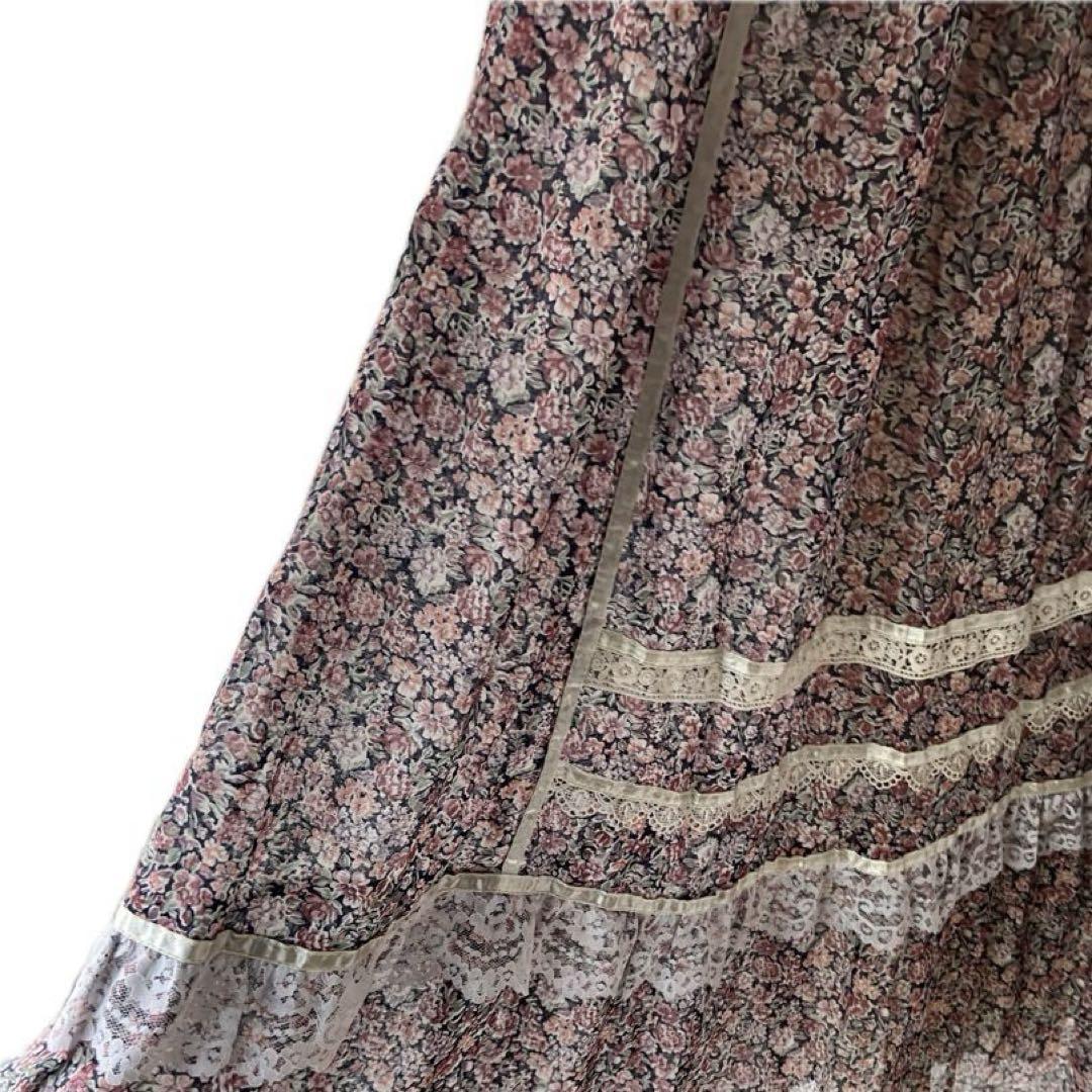 [70’s ]GUNNE SAX ガニーサックス アンティークドレス 小花柄