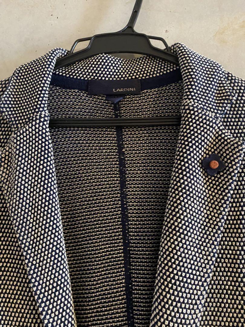 LARDINI ラルディーニ　コットン　ニットジャケットネイビー ホワイト