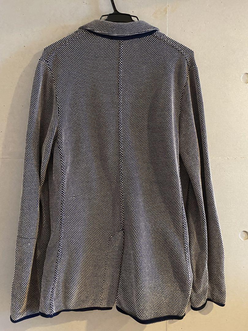 LARDINI ラルディーニ　コットン　ニットジャケットネイビー ホワイト