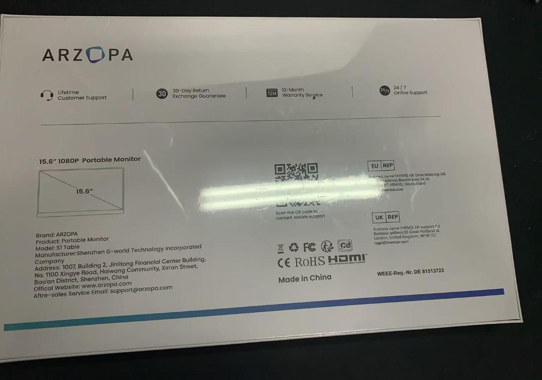 モバイルモニター ARZOPA モバイルディスプレイ 15.6インチ