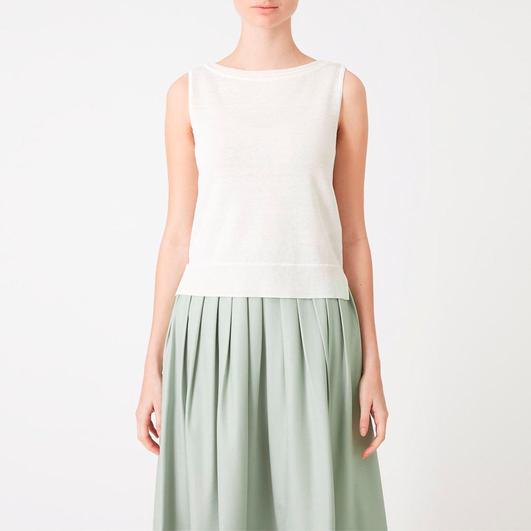 FOXEY フォクシー ノースリーブ リネン混 ニット トップス sabalan