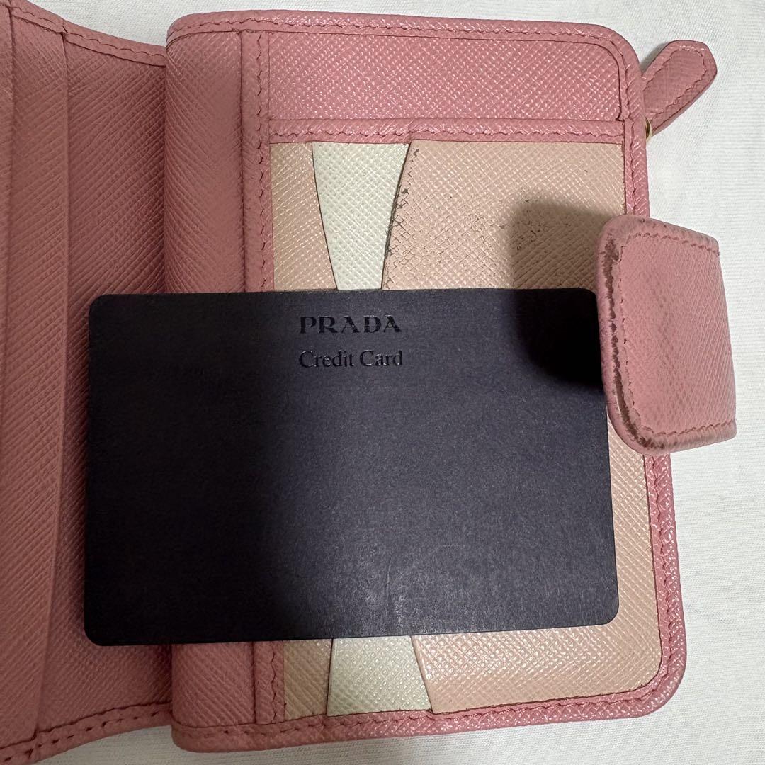 本日限定値下げ PRADA ピンク レザー 二つ折り財布 - メルカリ