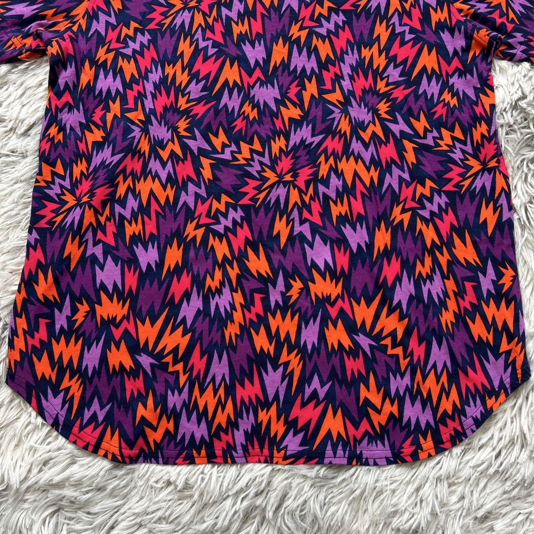 【新品】PEARLY GATES 半袖ポロシャツ 総柄 オレンジ系 1サイズ