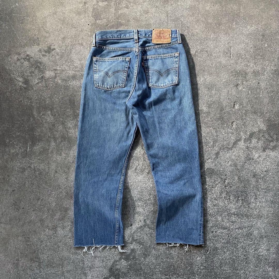 00s USA製 リーバイス6501-0116 カットオフデニム ワイド W29