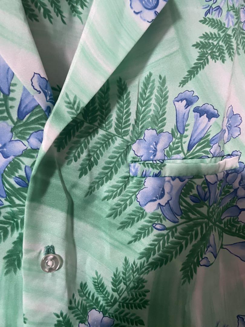 【激安大特価！】 ビンテージ 70s 緑 アロハシャツ メンズM Hattie Hilo 80s トップス