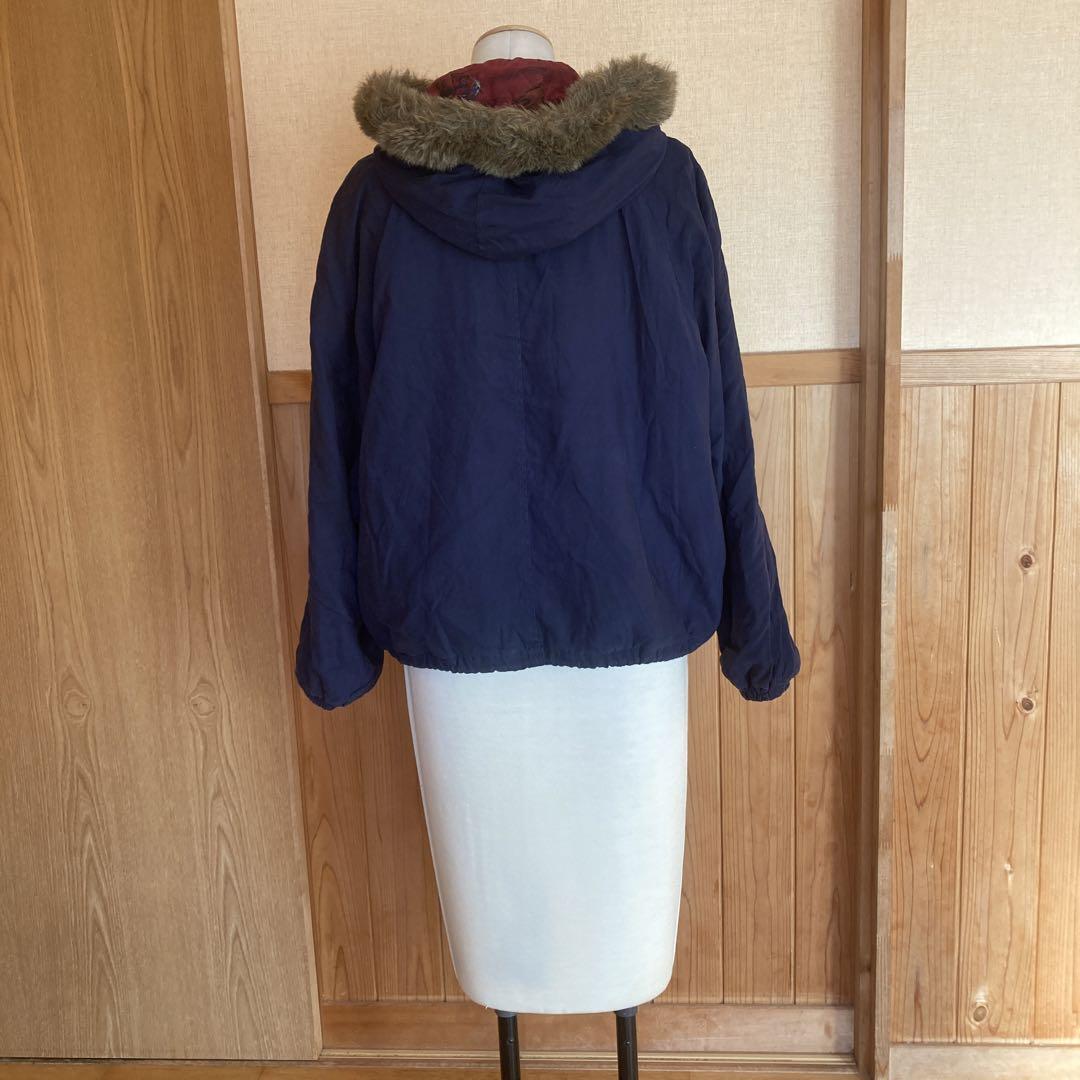 Burberrysバーバリー フード付ジャンパー紺11号 着丈身幅 56/62㎝