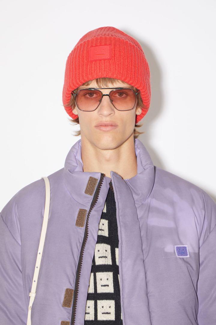 帽子 Acne Studios LARGE FACE LOGO BEANIE RED