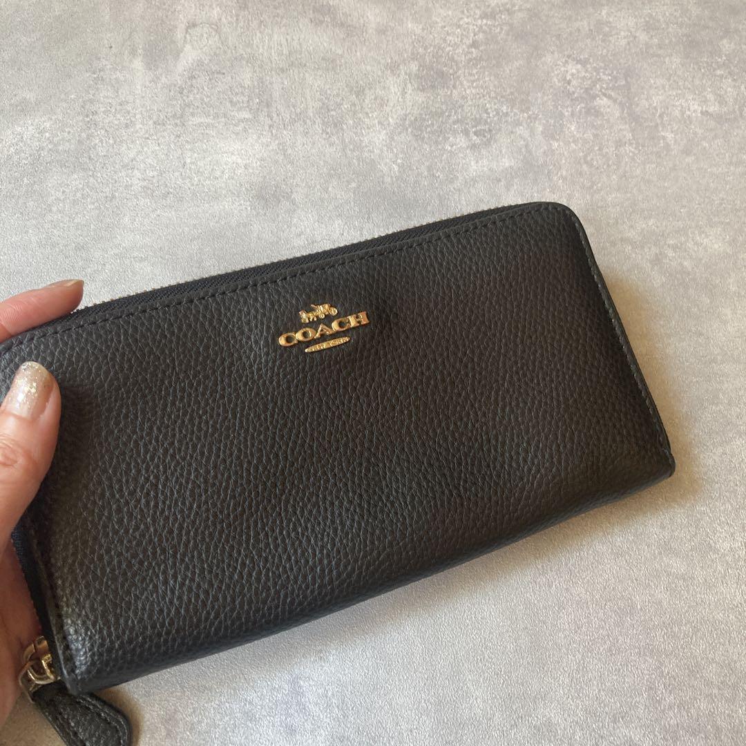 せーページCOACH ブラック レザー 長財布cc489 COACH ブラック レザー 長財布 - メルカリ