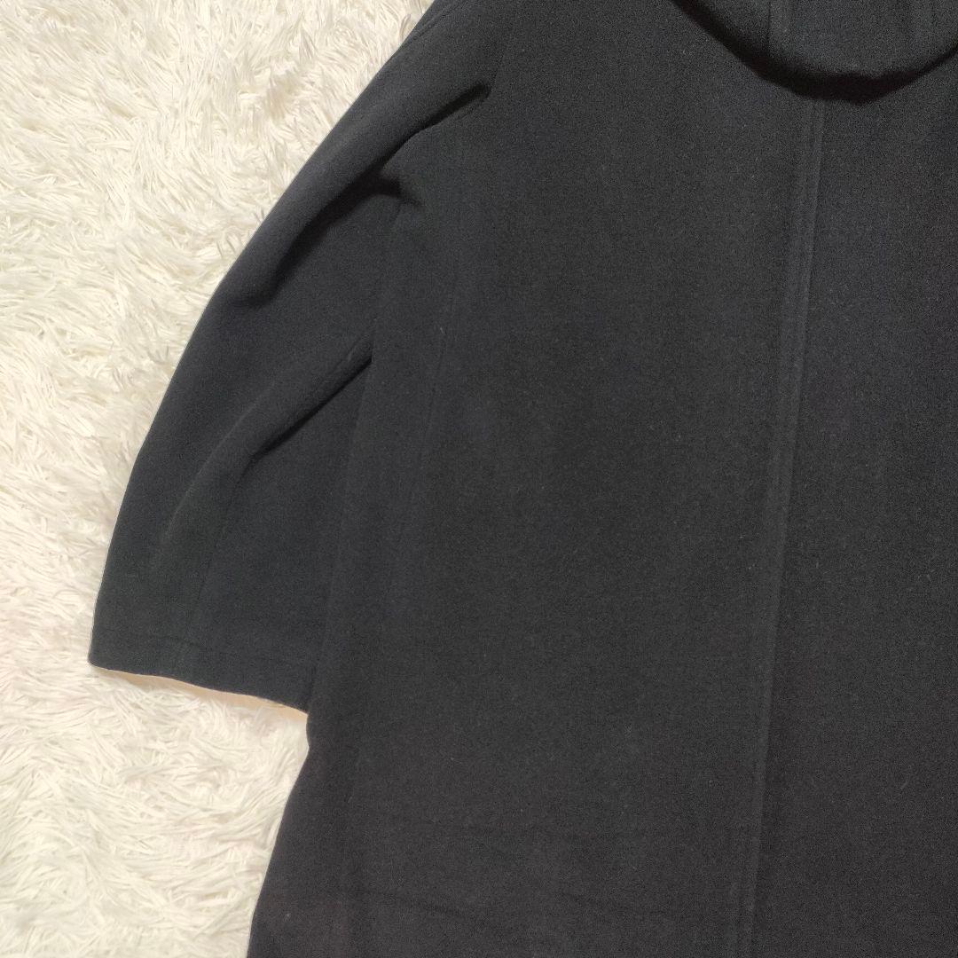 カシミヤ】 ポールスミス フーデッドコート ロングコート 裏地紫 黒