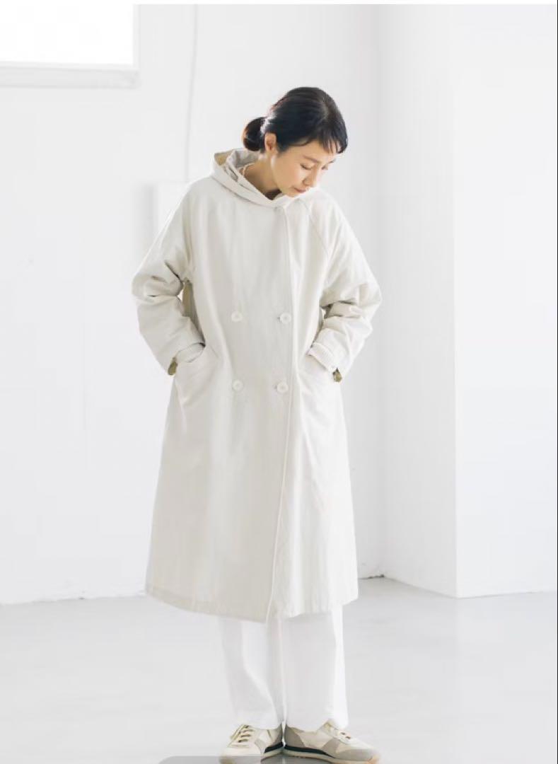 北欧暮らしの道具店＊HAUハウ＊キャンバススプリングコート＊アイボリー＊今季春