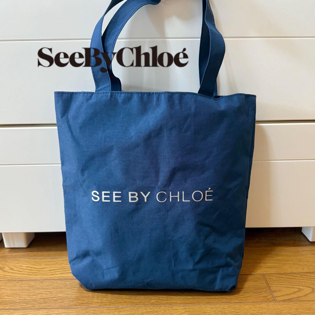気質アップ see by chloe トートバッグ リバーシブル/星柄 - メルカリ バッグ