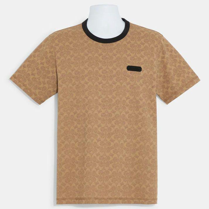 【COACH】コーチ シグネチャー コットン 半袖 Tシャツ ☆新品☆COACH(コーチ)☆シグネチャー半袖Tシャツタン サイズ