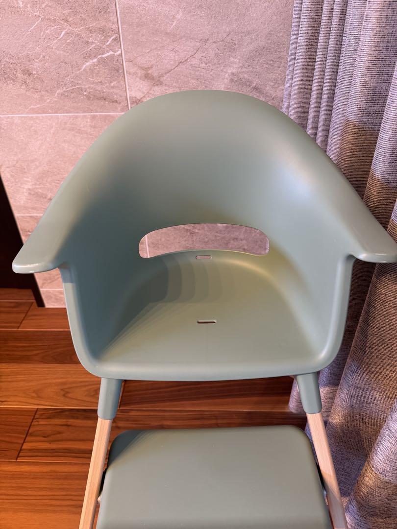 美品　ストッケ　クリック　グリーン　ハイチェア　クッション付き