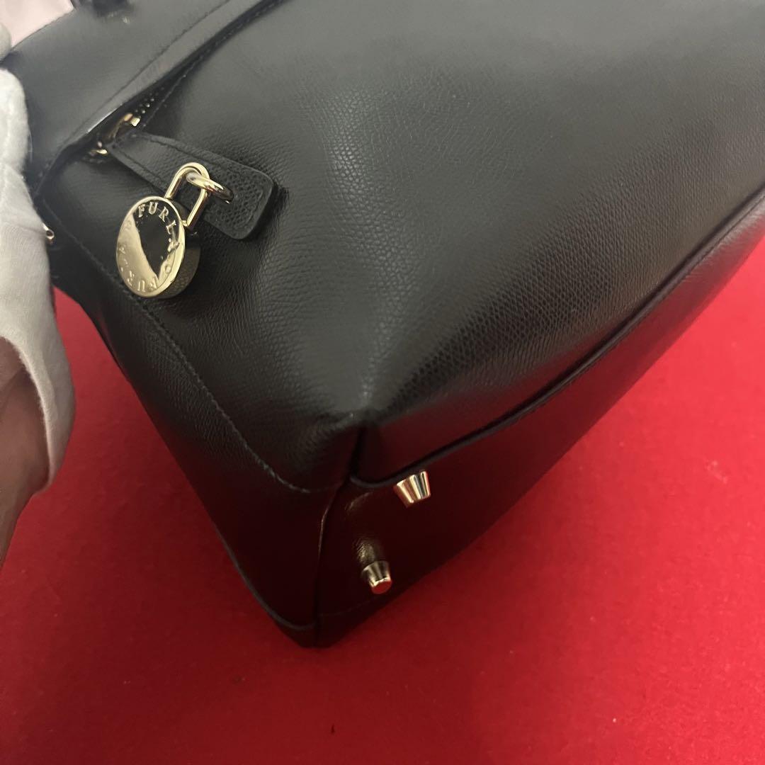 FURLA パイパー 2way ハンドバッグ レザー ブラック 黒 Mサイズ