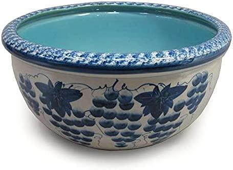 スイレン鉢/睡蓮鉢/陶器製鉢/【大サイズ/φ39cm】 BB/ブルー/葡萄