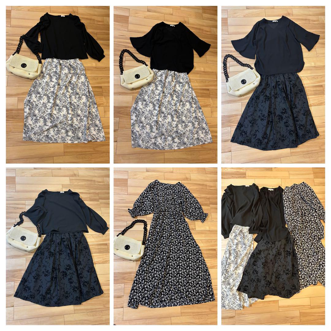 モノトーン　きれいめコーデ レディース服 ワンピース含むまとめ売り5点　M〜L