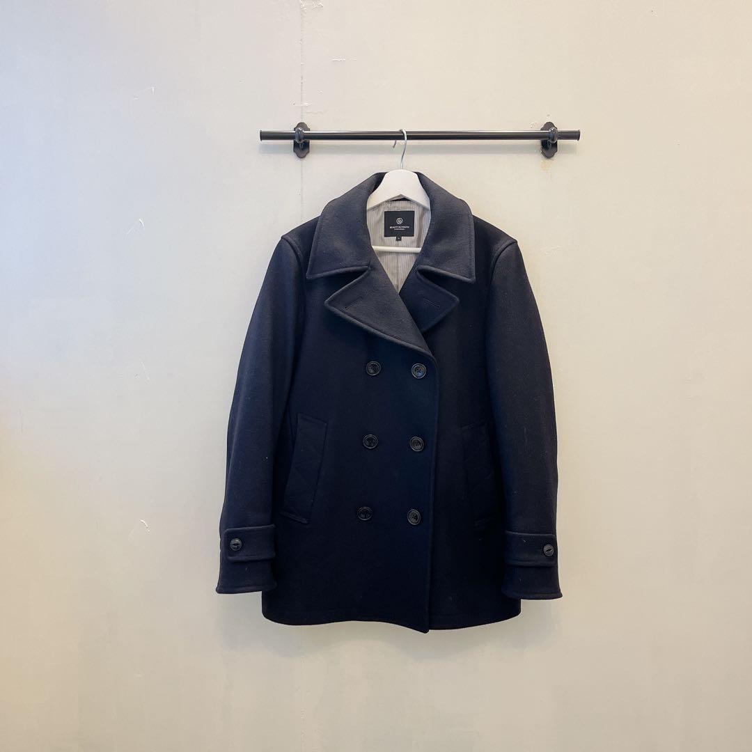 美品/b&yピーコートnavy