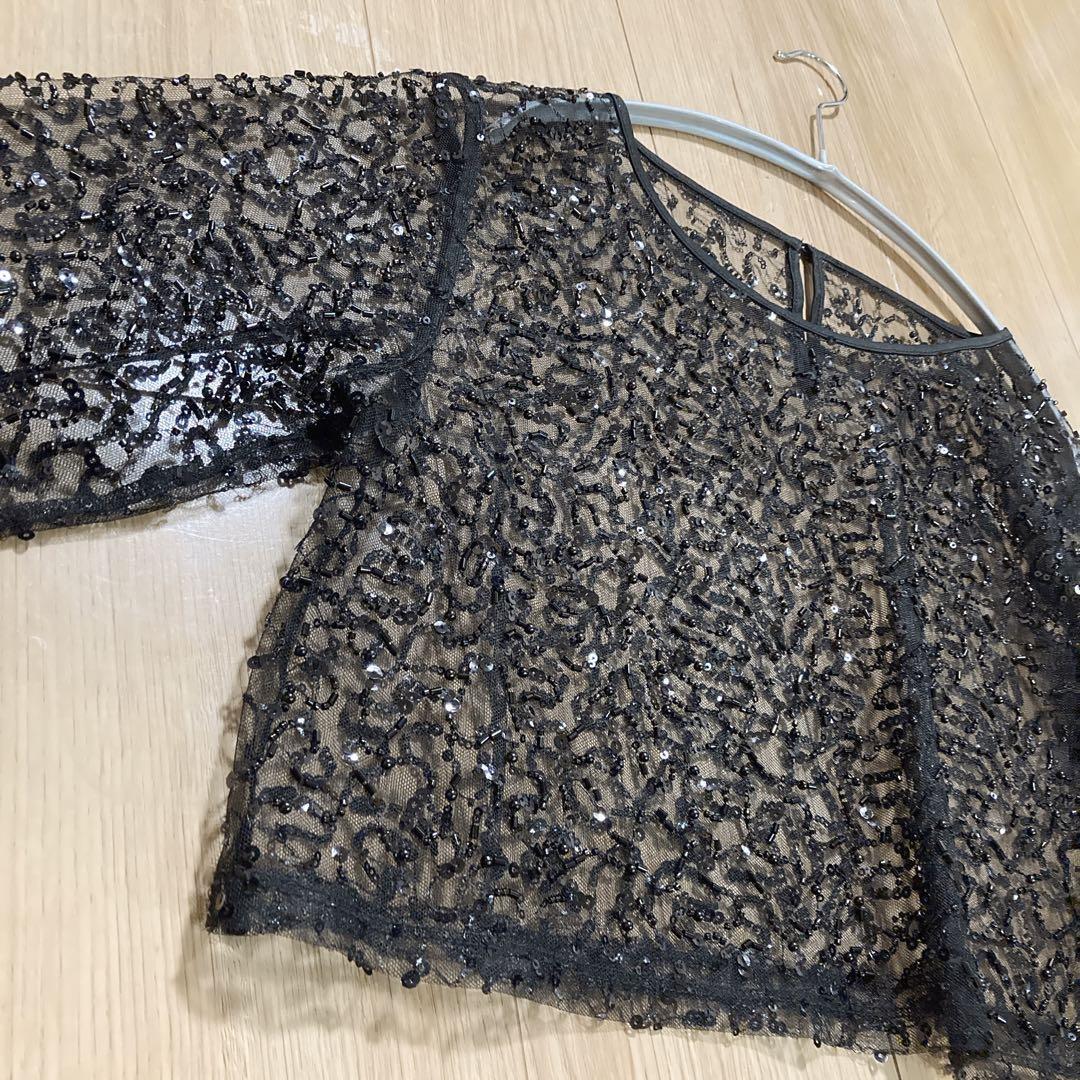 JOSE MOON（ジョゼムーン）の「SPANGLE BIJOU SHEER TOPS