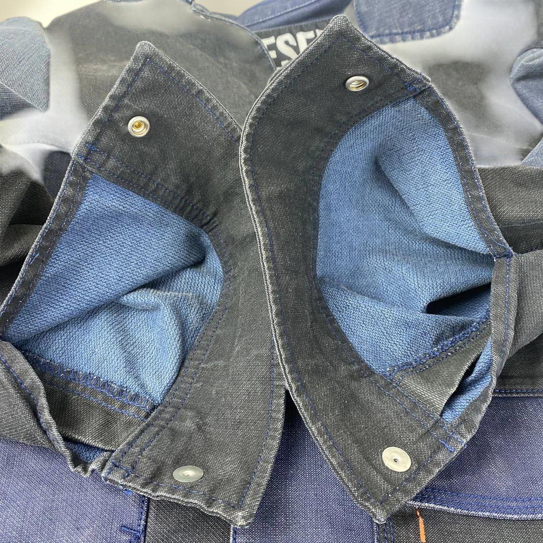 【美品】DIESEL ヴィンテージウォッシュ加工 切替 スウェットデニム 黒紺