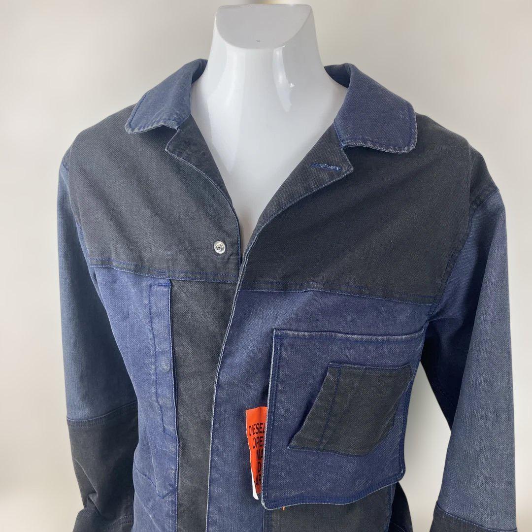 【美品】DIESEL ヴィンテージウォッシュ加工 切替 スウェットデニム 黒紺