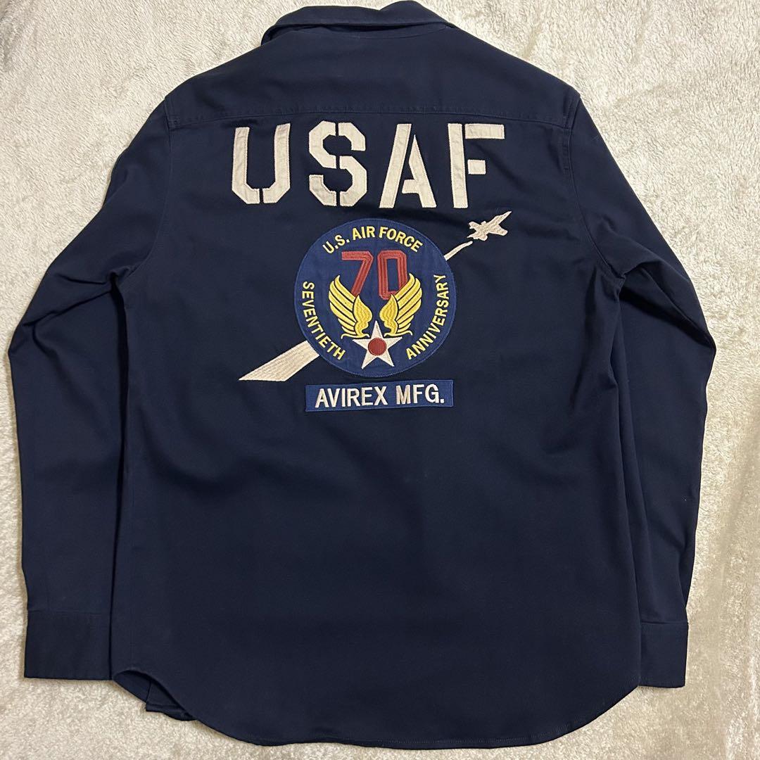 AVIREX U.S.A.F. アメリカ空軍70周年記念 刺繍 ワッペン ML紺
