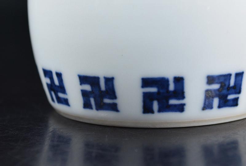数量限定 煎茶道具 三浦竹泉造 染付 左万字文 蓋置 共箱 V R2305 QIa21-m30192671201 通販超歓迎