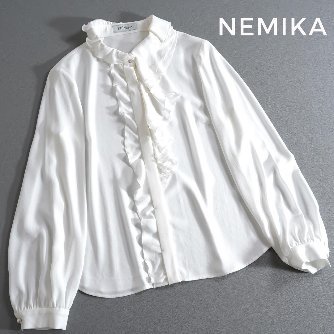 687*美品 レリアン NEMIKA フリル パール デザインブラウス