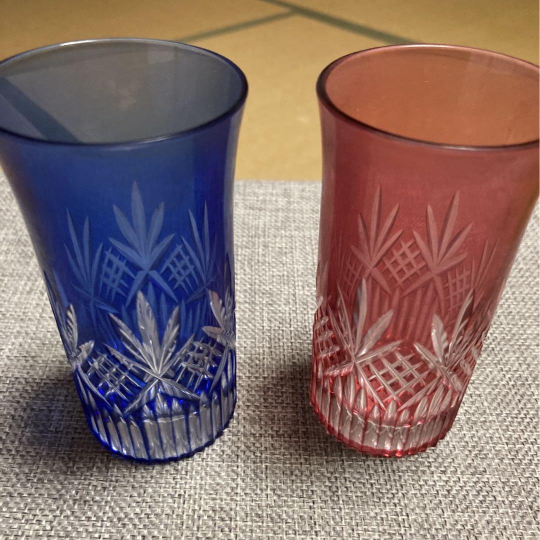 【未使用品】 カガミクリスタル 特選切子 ペアグラス