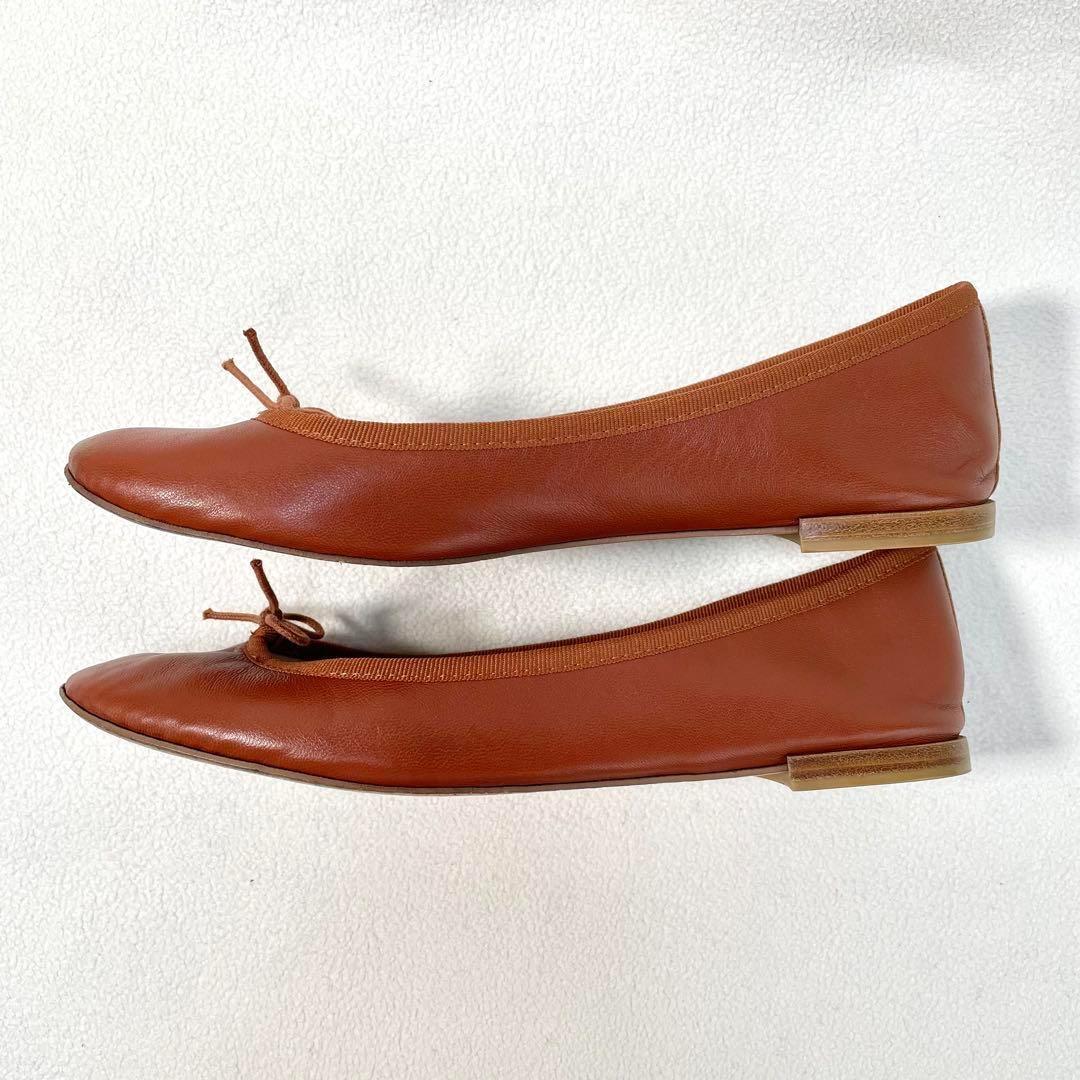 【美品】レペット フラット バレエシューズ レザー ブラウン リボン 40