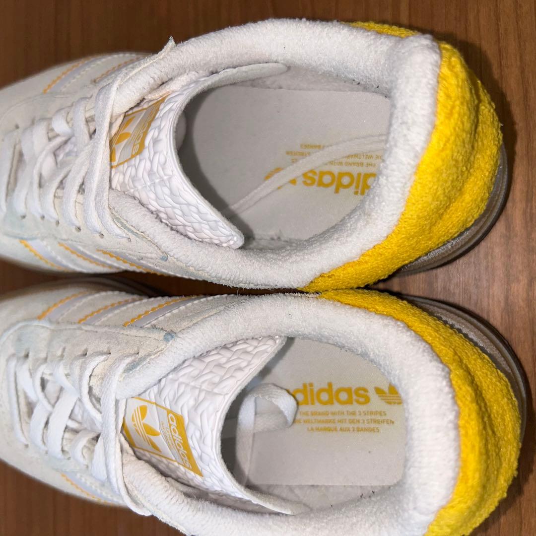 アディダスオリジナルス ガゼル ボールド アイボリー イエロー 厚底