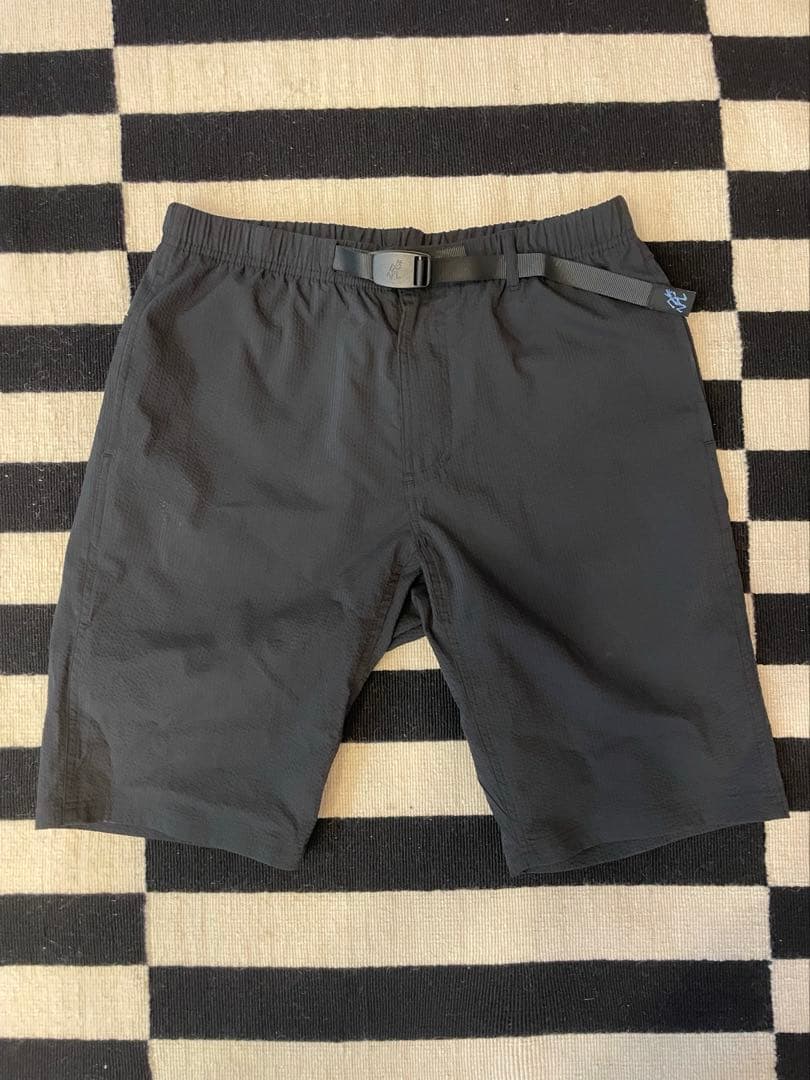 グラミチクールマックスシアサッカーハーフパンツ ブラック　L