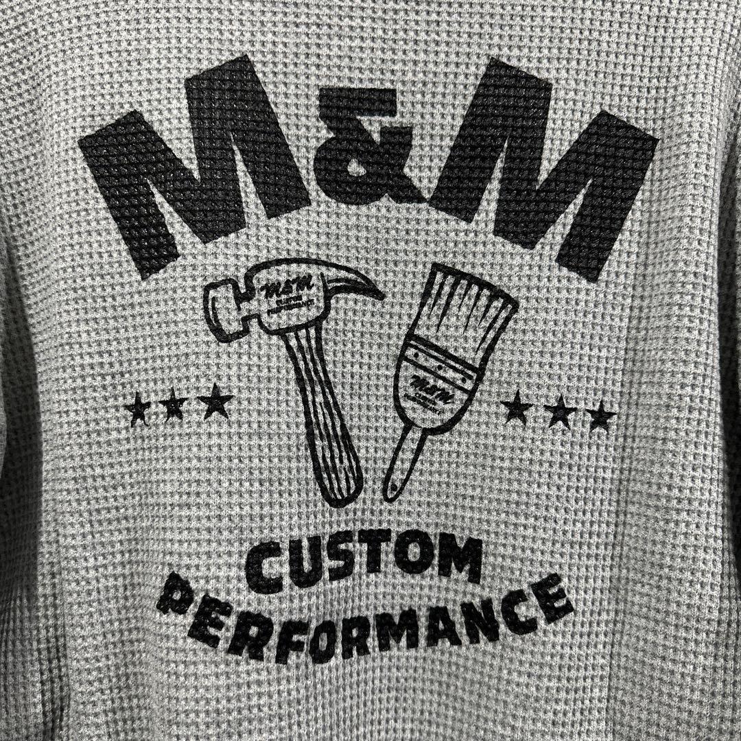 M&M CUSTOM PERFORMANCE WAFFLE L/S灰XLサーマル