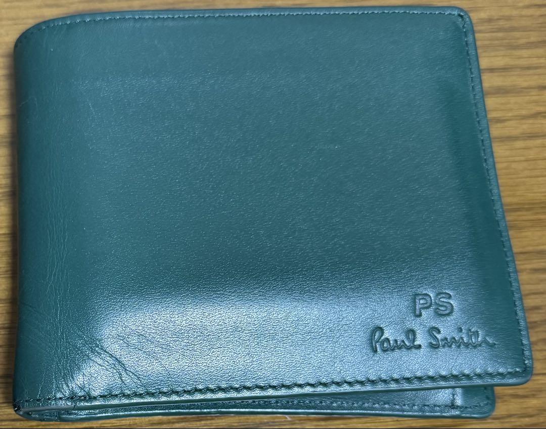 ポールスミス Paul Smith ダークグリーン 二つ折り財布 本革