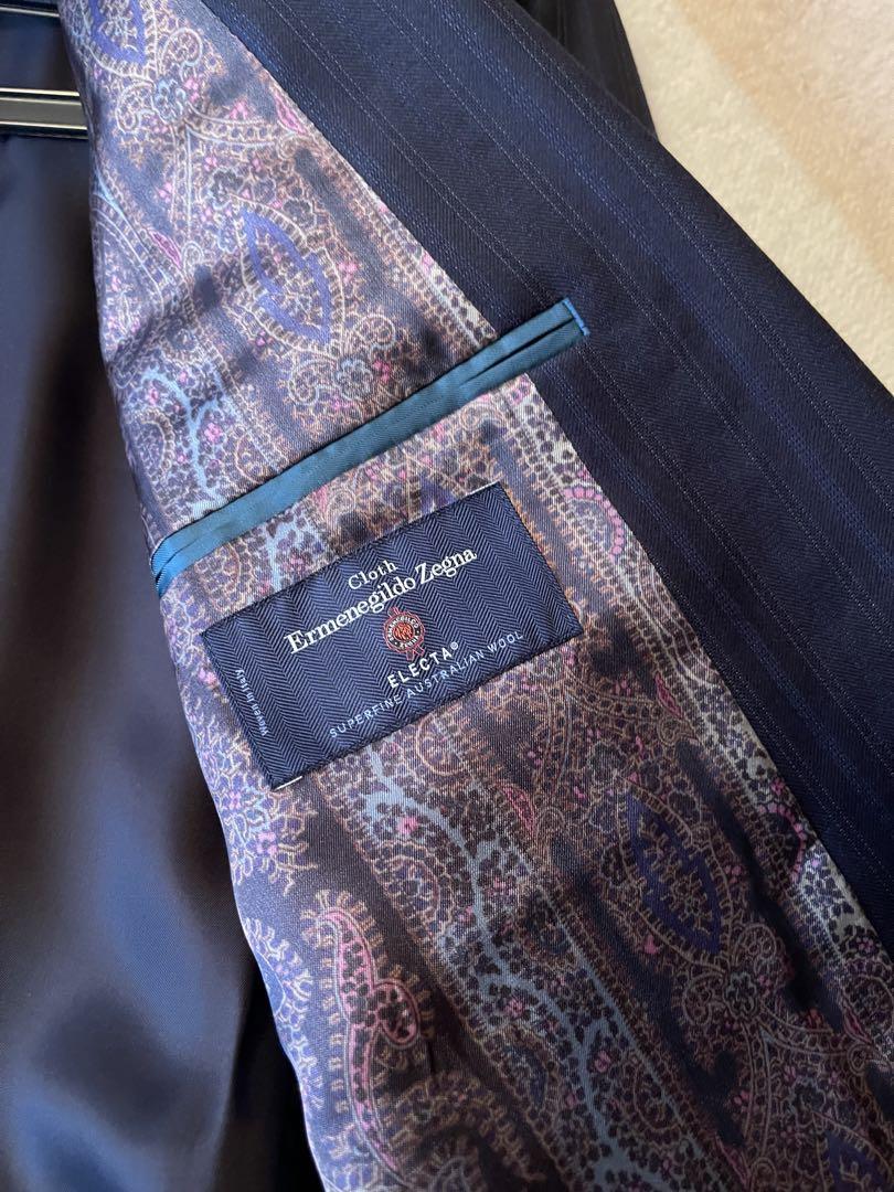 ✨最終値下✨　現行Paul Smith Zegnaスーツ　ネイビーストライプXL