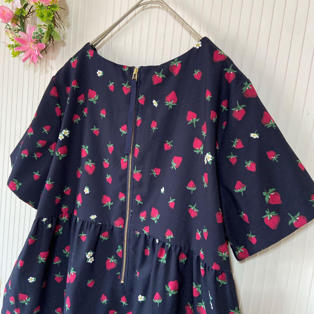 大きいサイズ★美品 【ローズティアラ】 チュニック (XL) ティアード いちご