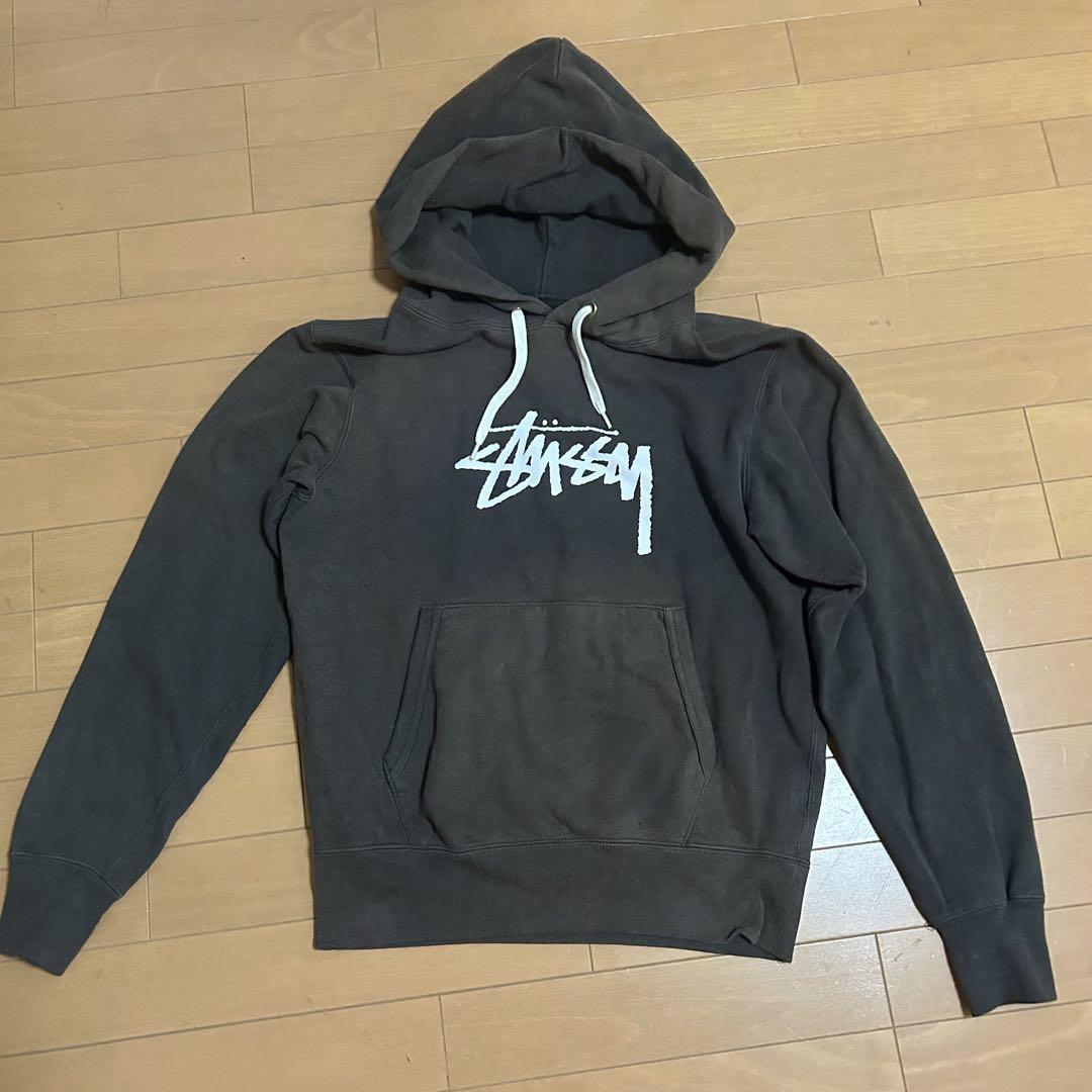 Stussy グレー パーカー フード付き