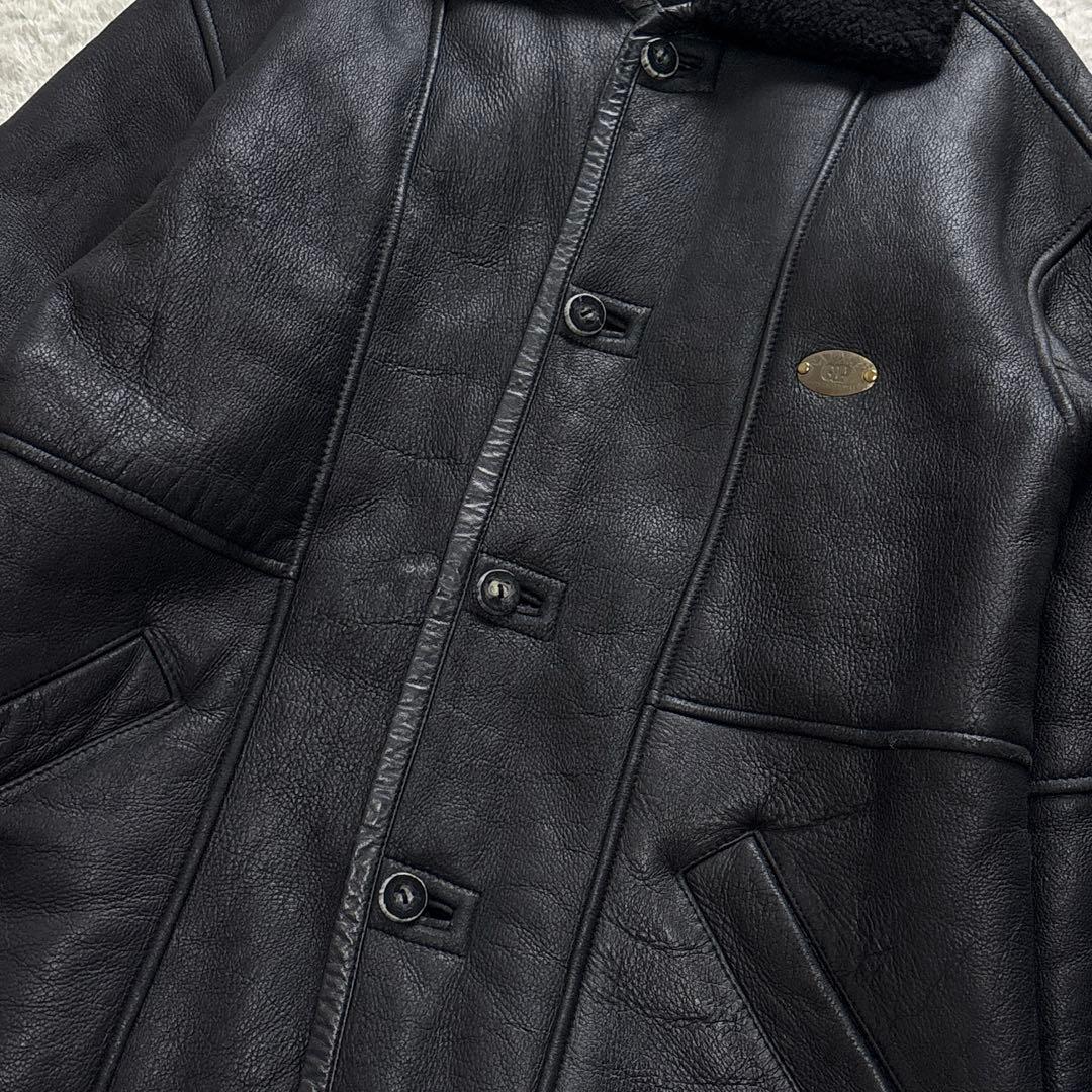 NAFNAF ムートンコート 裏ボア ラムレザー 羊革 ブラック NAFNAF ムートンコート 裏ボア ラムレザー 羊革 ブラック