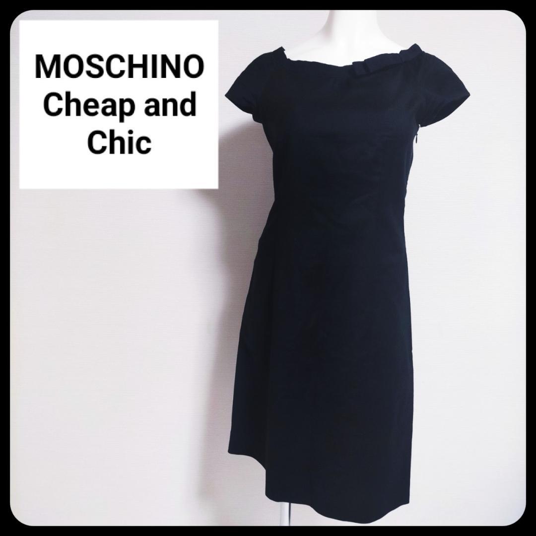【M0SCHIN0 Cheap and Chic】ワンピース 黒 ドレス リボン 【M0SCHIN0 Cheap and Chic】ワンピース 黒 ドレス リボン