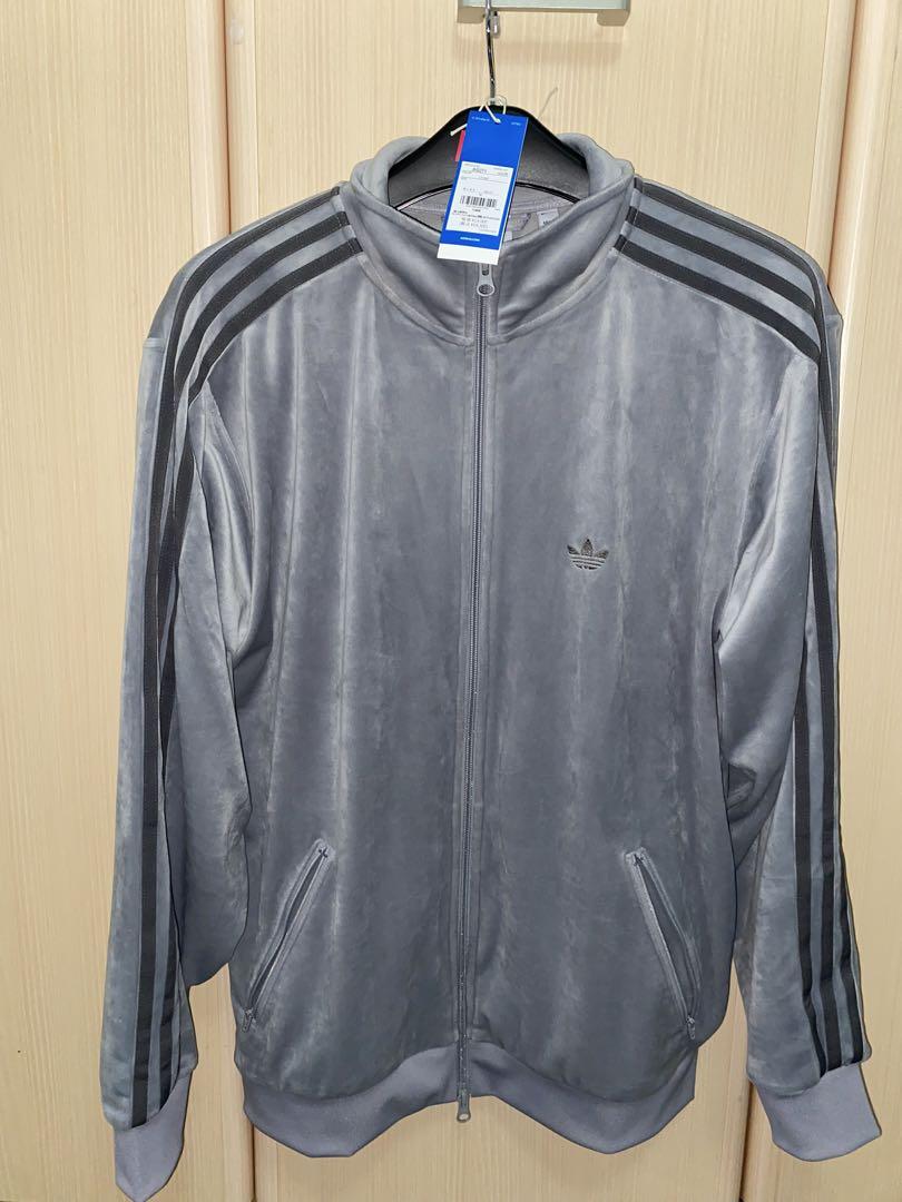 adidas ベロア トラックジャケット　グレー