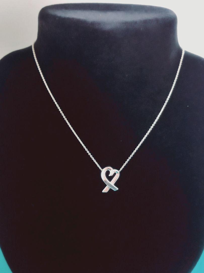 美品 TIFFANY ティファニー ラビングハート シルバーネックレス
