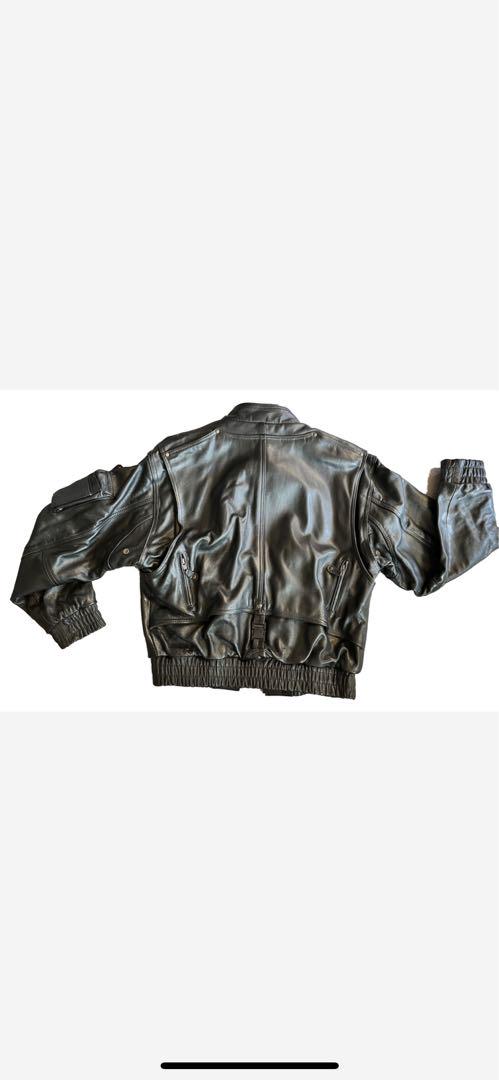完売必至【アクネ】レザーボンバージャケット ブラック ロゴ