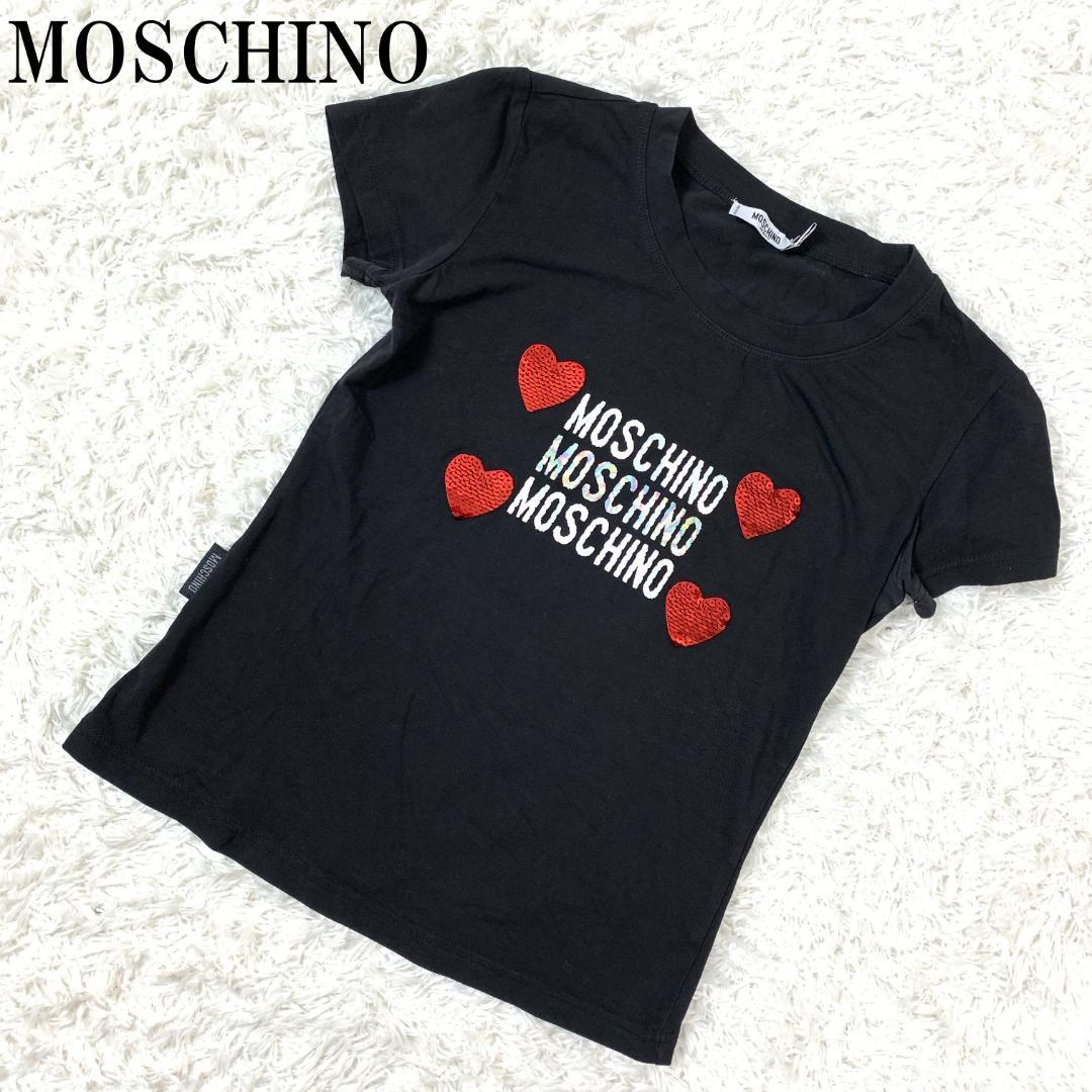 モスキーノ コットン 半袖Tシャツ チビT ブラック S B264