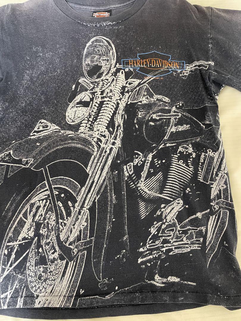 ハーレーダビットソン　トリ·リチャード　ワンピース　S　グレー系　総柄　USA製 usa製 総柄 Harley Davidson ハーレーダビットソン Tシャツ