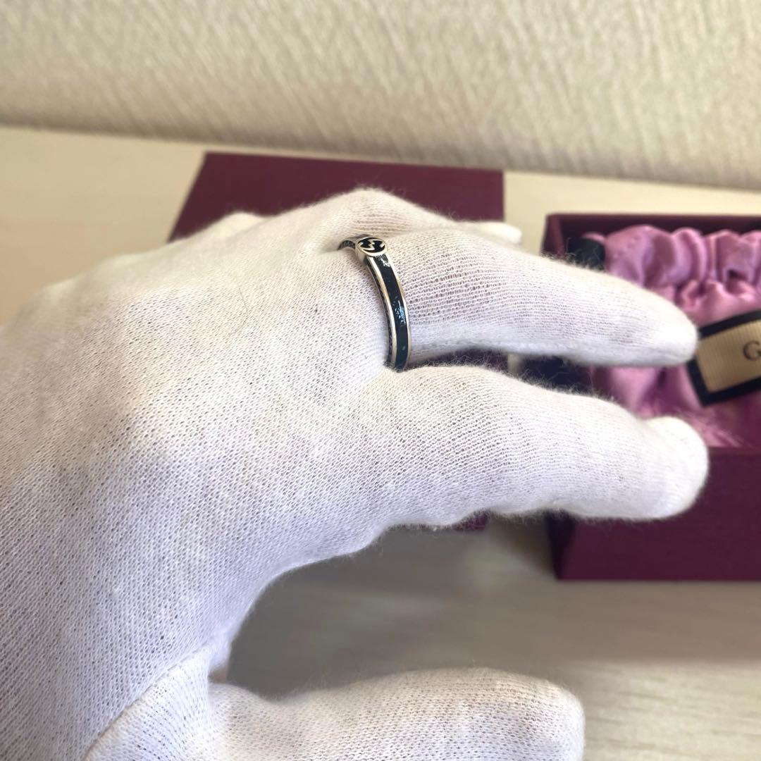 「正規品⭕️」新品GUCCI インターロッキングG シルバー リング 黒指輪22号 「正規品⭕️」新品GUCCI インターロッキングG シルバー リング 黒指輪22号