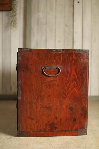 綺麗な丸金具庄内箪笥　2段　タンス　収納　古家具　古民家　時代家具