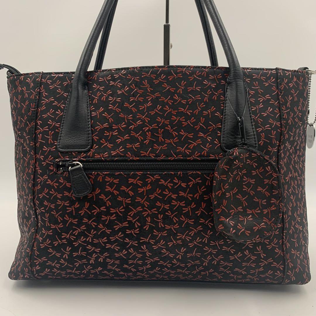 【美品 高級】インデンヤ ハンドバッグ 2way 鹿革 JRA公認 トンボ A4