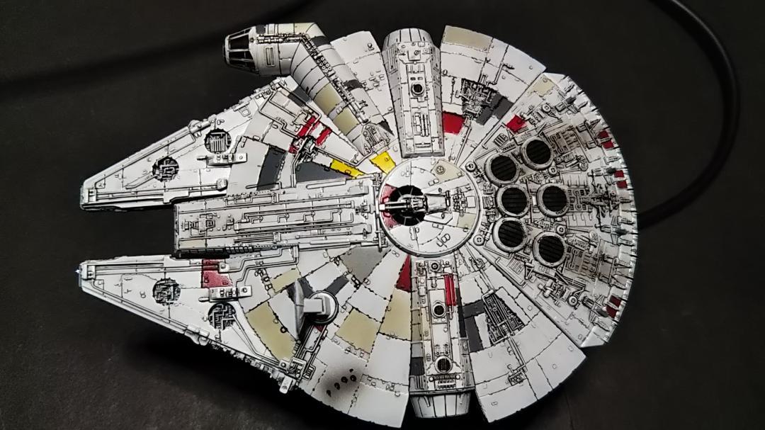 ミレニアムファルコン 電飾改修 完成品 ビークルモデル 全塗装 1/350