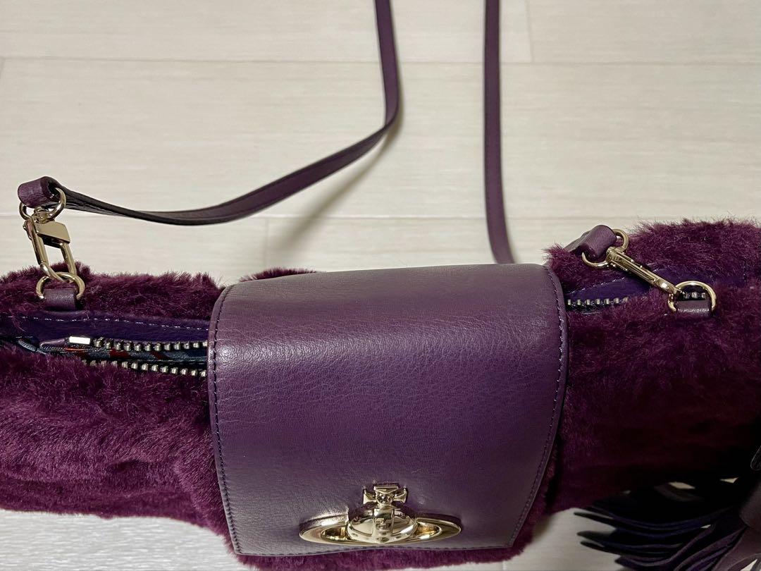 Westwood パープルファーショルダーバッグ